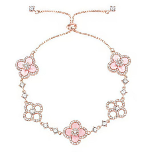 ¡®Moco¡¯CLOVER 5 MOTIF PINK BLUE RED WHITE BRACELET