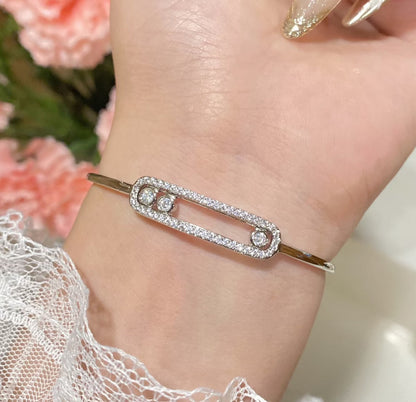 [ Moco ]Move Pavé Diamond Bangle Bracelet M
