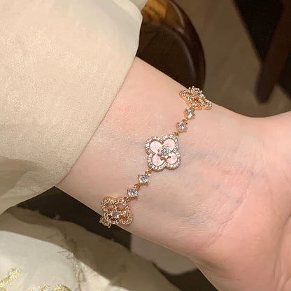 ¡®Moco¡¯CLOVER 5 MOTIF PINK BLUE RED WHITE BRACELET