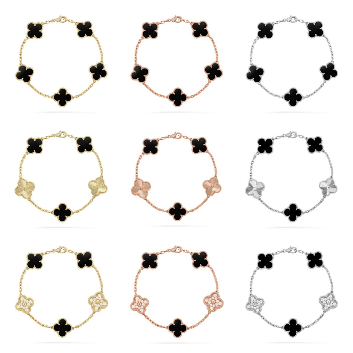 [Moco]New CLOVER 5 MOTIF ONYXS BRACELET COLLECTION