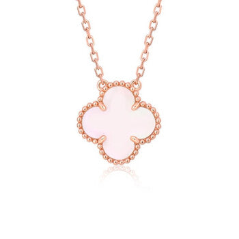 ¡®Moco¡¯CLOVER 15MM PINK MOTHER-OF-PEARL SINGLE FLOWER NECKLACE