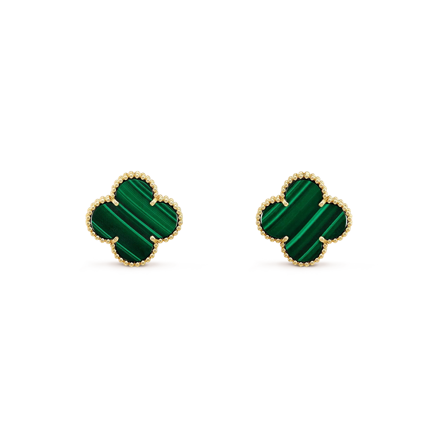 ¡®Moco¡¯CLOVER MINI 9.5MM MALACHITE  EARRINGS
