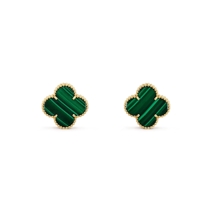 ¡®Moco¡¯CLOVER MINI 9.5MM MALACHITE  EARRINGS