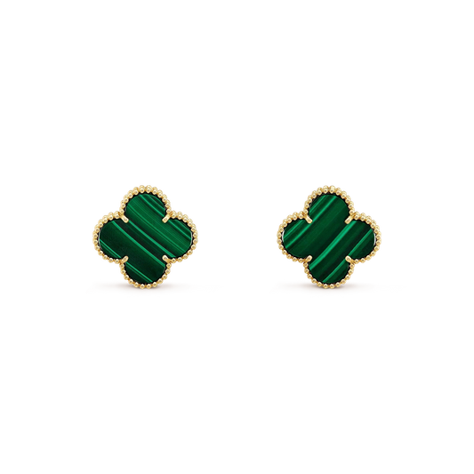 ¡®Moco¡¯CLOVER MINI 9.5MM MALACHITE  EARRINGS