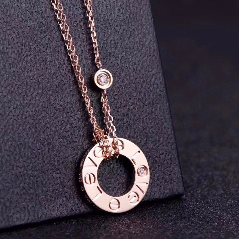 ¡®Moco¡¯LOVE NECKLACE 16MM 2 DIAMONDS