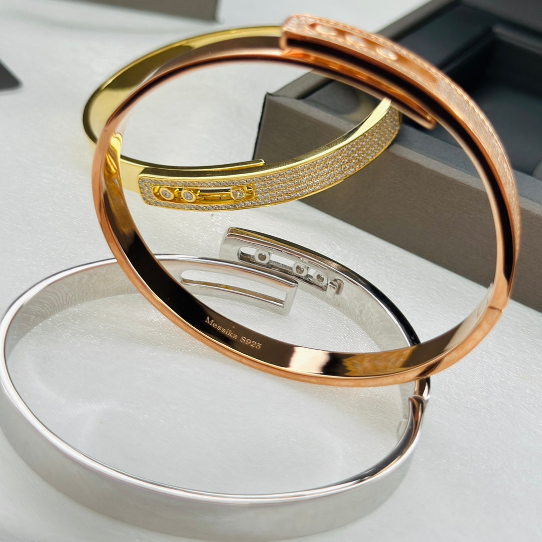 [ Moco ]Move Noa Rose Gold Pavé Diamond Bangle Bracelet