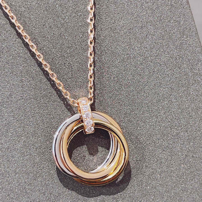 ¡®Moco¡¯TRINITY NECKLACE GOLD  DIAMONDS