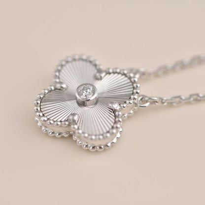 ¡®Moco¡¯CLOVER  15MM DIAMOND LASER NECKLACE SILVER