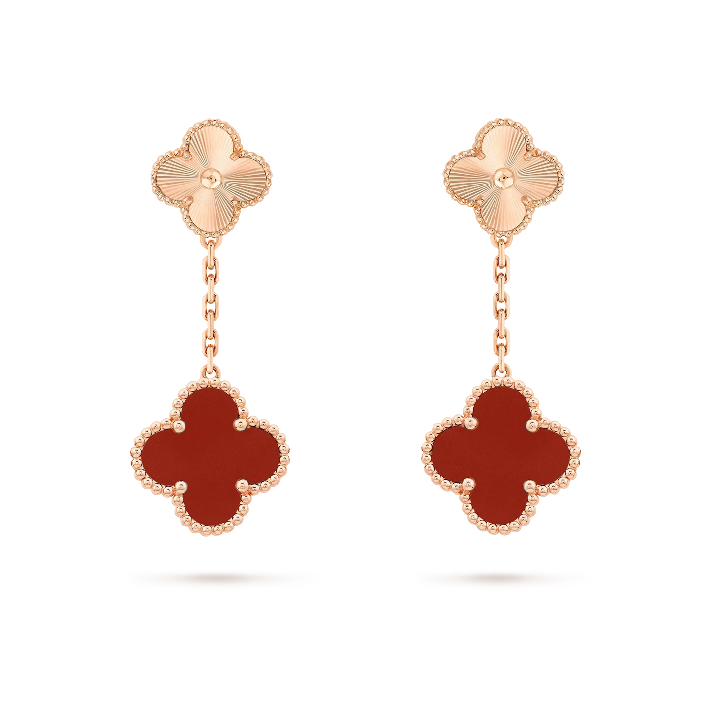 ¡®Moco¡¯CLOVER 2 MOTIF  LASER CARNELIAN EARRINGS