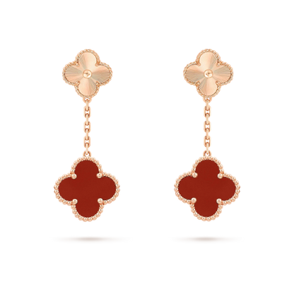 ¡®Moco¡¯CLOVER 2 MOTIF  LASER CARNELIAN EARRINGS