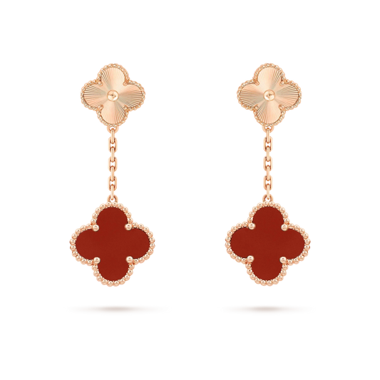 ¡®Moco¡¯CLOVER 2 MOTIF  LASER CARNELIAN EARRINGS