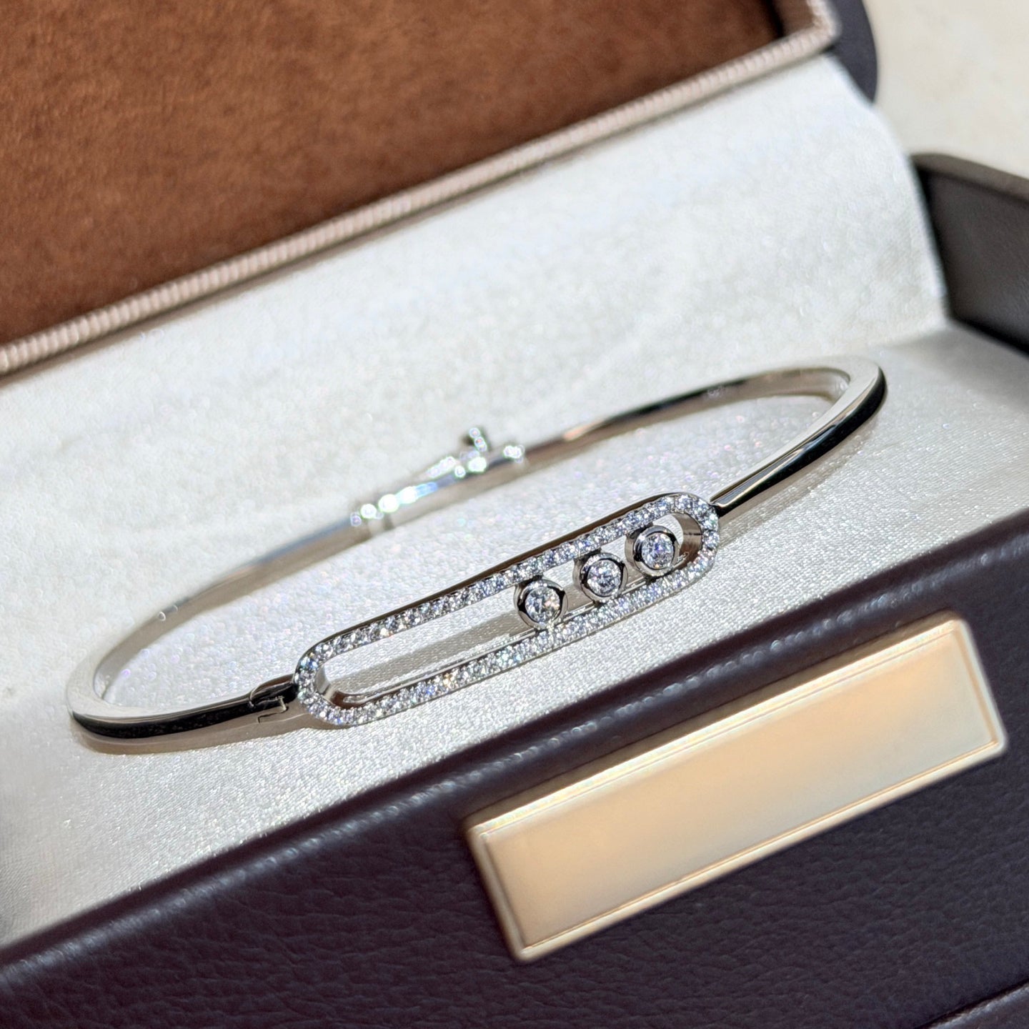 [ Moco ]Move Pavé Diamond Bangle Bracelet M