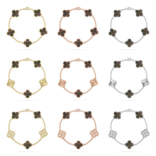 [Moco]New CLOVER 5 MOTIF GRAY MOP BRACELET COLLECTION