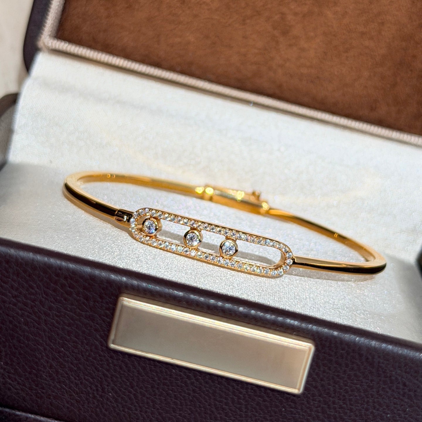 [ Moco ]Move Pavé Diamond Bangle Bracelet M