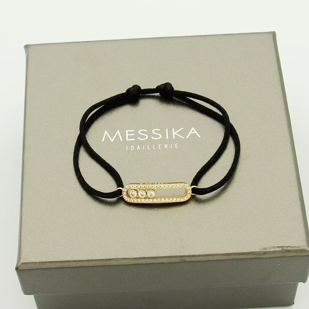 [ Moco ]Messika Care(s) pink cord pavé bracelet