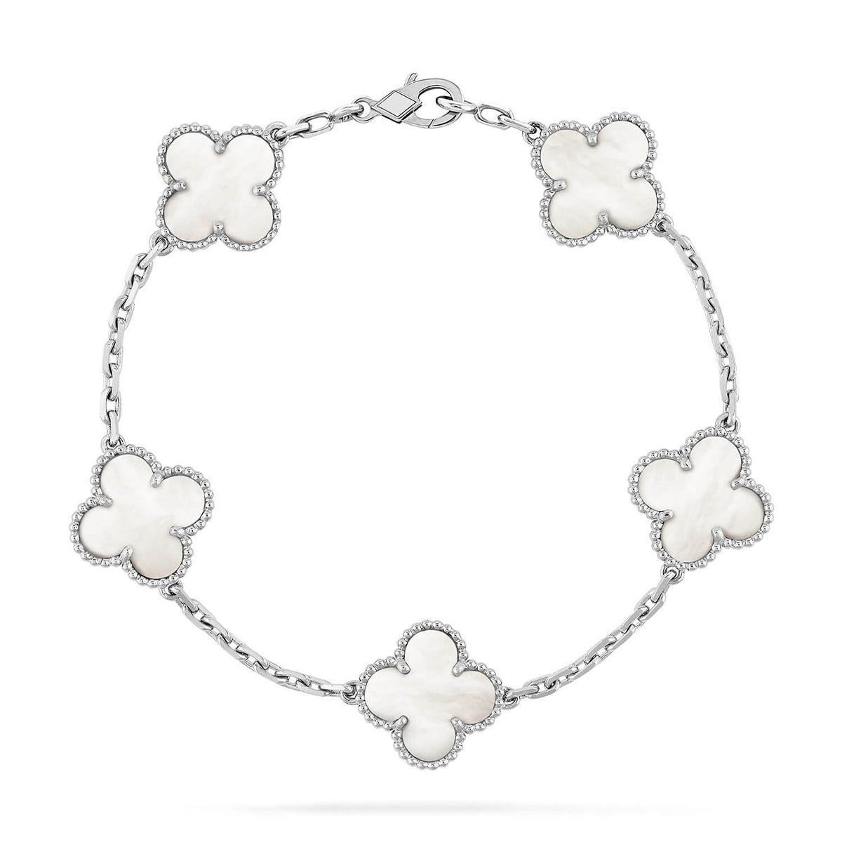 [Moco]New CLOVER WHITE PEARL MOP 5 MOTIF BRACELET COLLECTION