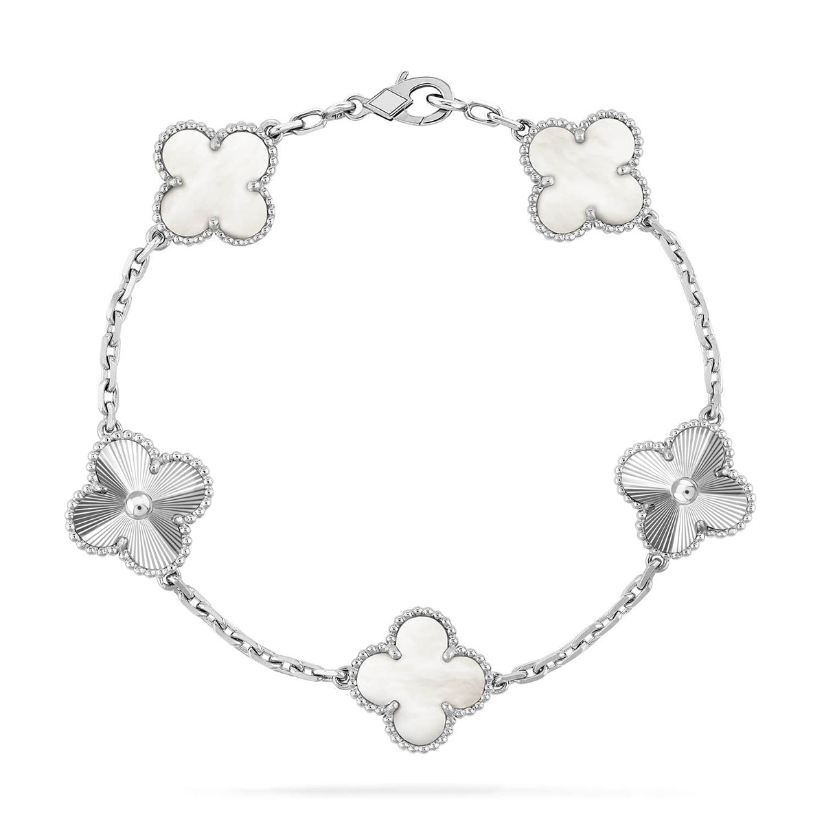 [Moco]New CLOVER WHITE PEARL MOP 5 MOTIF BRACELET COLLECTION