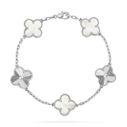 [Moco]New CLOVER WHITE PEARL MOP 5 MOTIF BRACELET COLLECTION