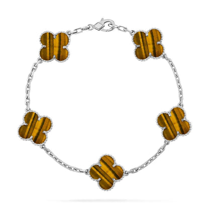 [Moco]New  CLOVER 5 MOTIFS TIGER EYE BRACELET COLLECTION