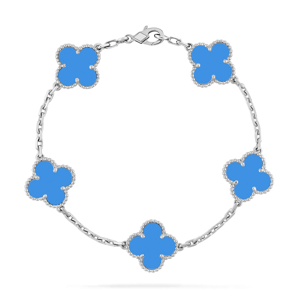 [Moco]New CLOVER 5 MOTIF BLUE AGATE BRACELET COLLECTION