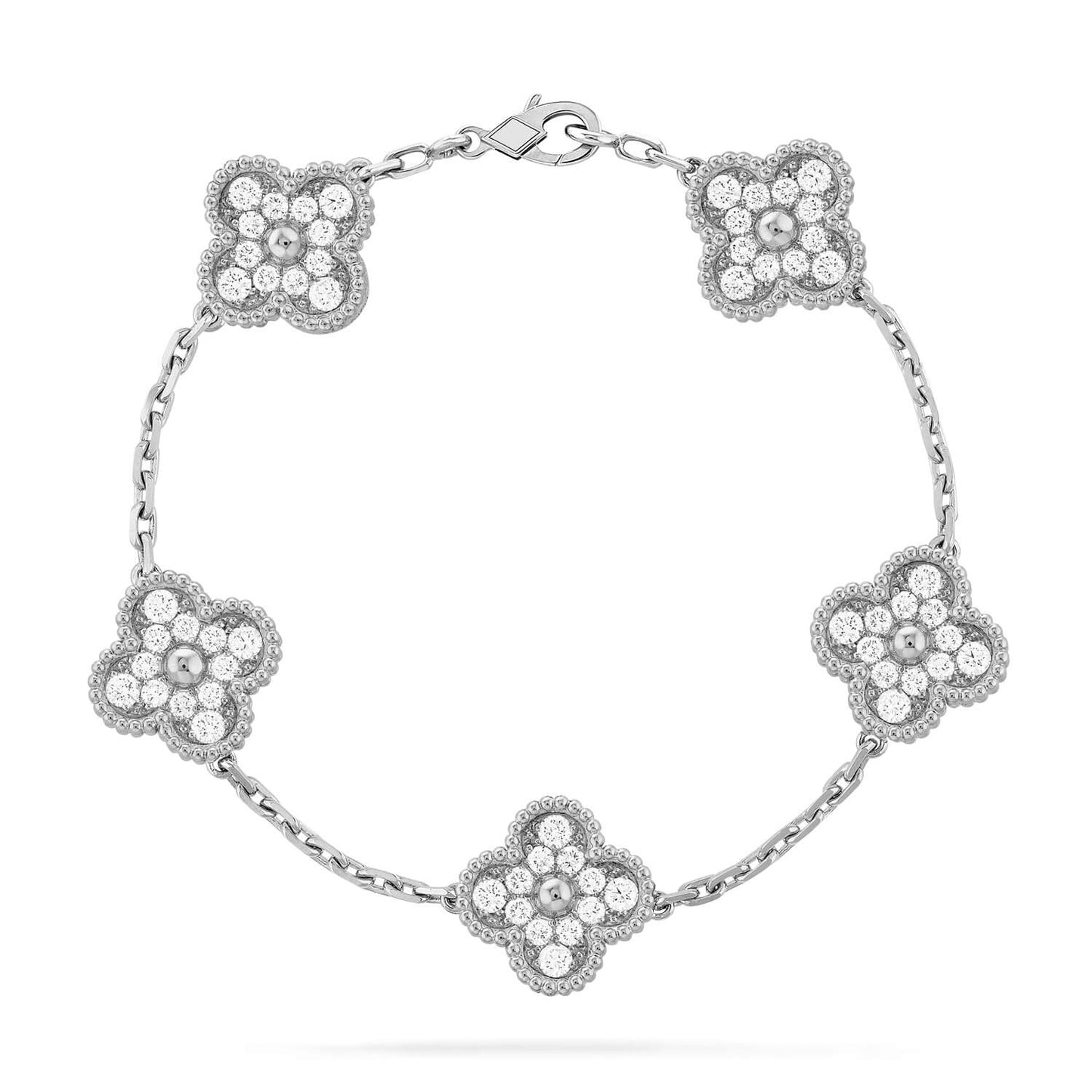 [Moco] New  CLOVER 5 MOTIF FULL DIAMOND BRACELET COLLECTION