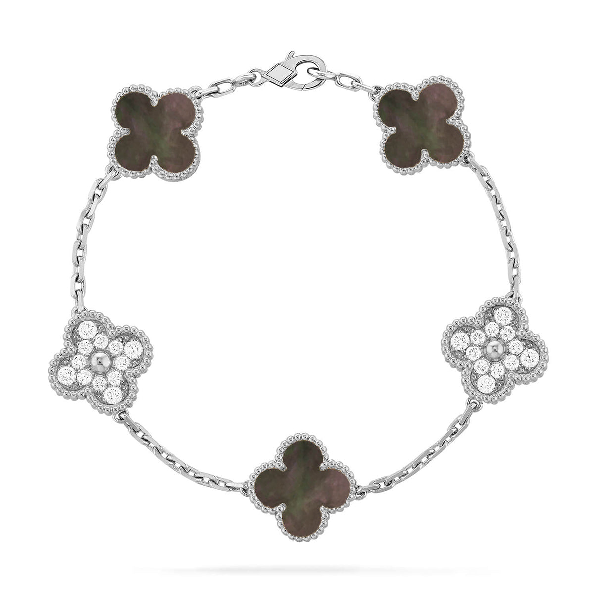 [Moco]New CLOVER 5 MOTIF GRAY MOP BRACELET COLLECTION