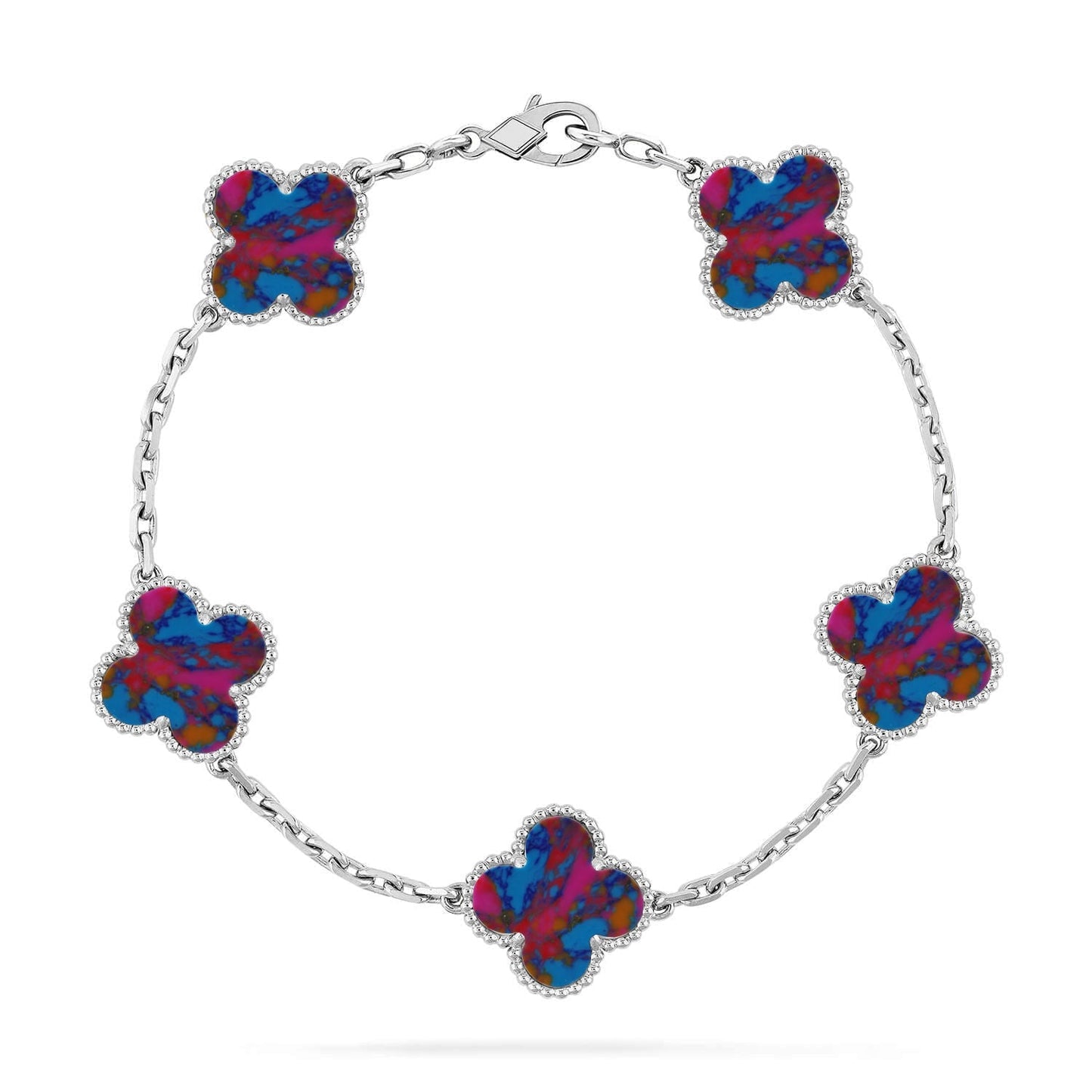 [Moco]New CLOVER 5 MOTIF COLOR GEMSTONES BRACELET COLLECTION