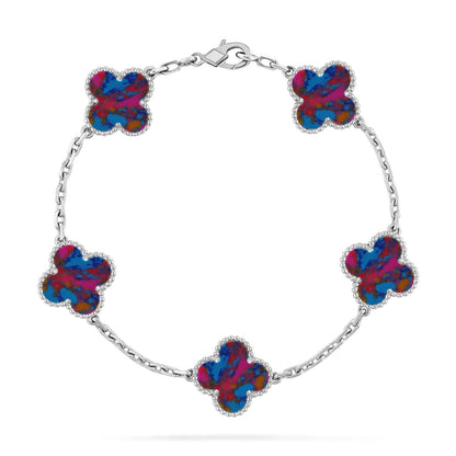 [Moco]New CLOVER 5 MOTIF COLOR GEMSTONES BRACELET COLLECTION