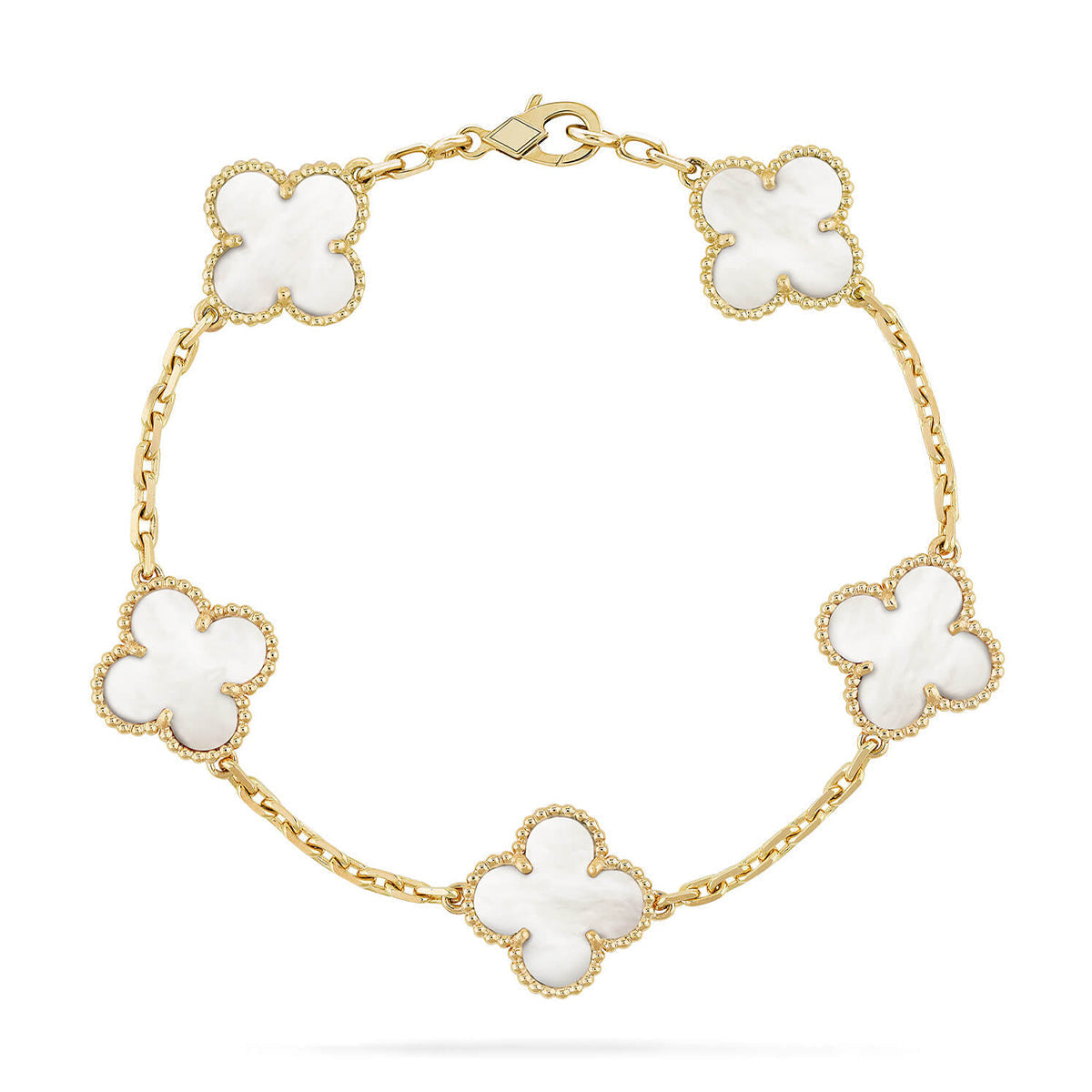 [Moco]New CLOVER WHITE PEARL MOP 5 MOTIF BRACELET COLLECTION