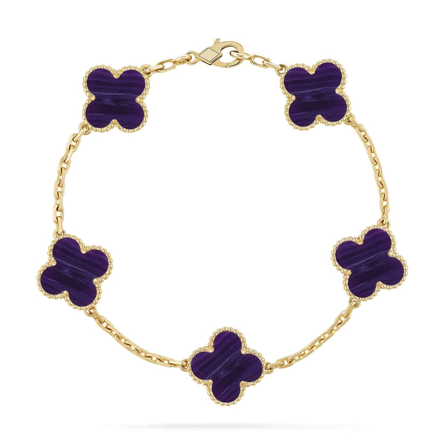 [Moco]New CLOVER 5 MOTIF PURPLE STRIPES BRACELET COLLECTION