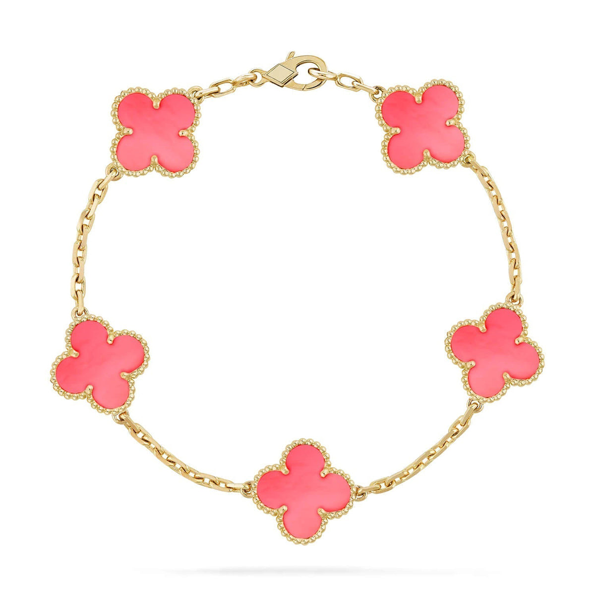 [Moco]New  CLOVER 5 MOTIFS  PINK MOP BRACELET COLLECTION
