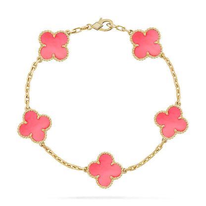 [Moco]New  CLOVER 5 MOTIFS  PINK MOP BRACELET COLLECTION