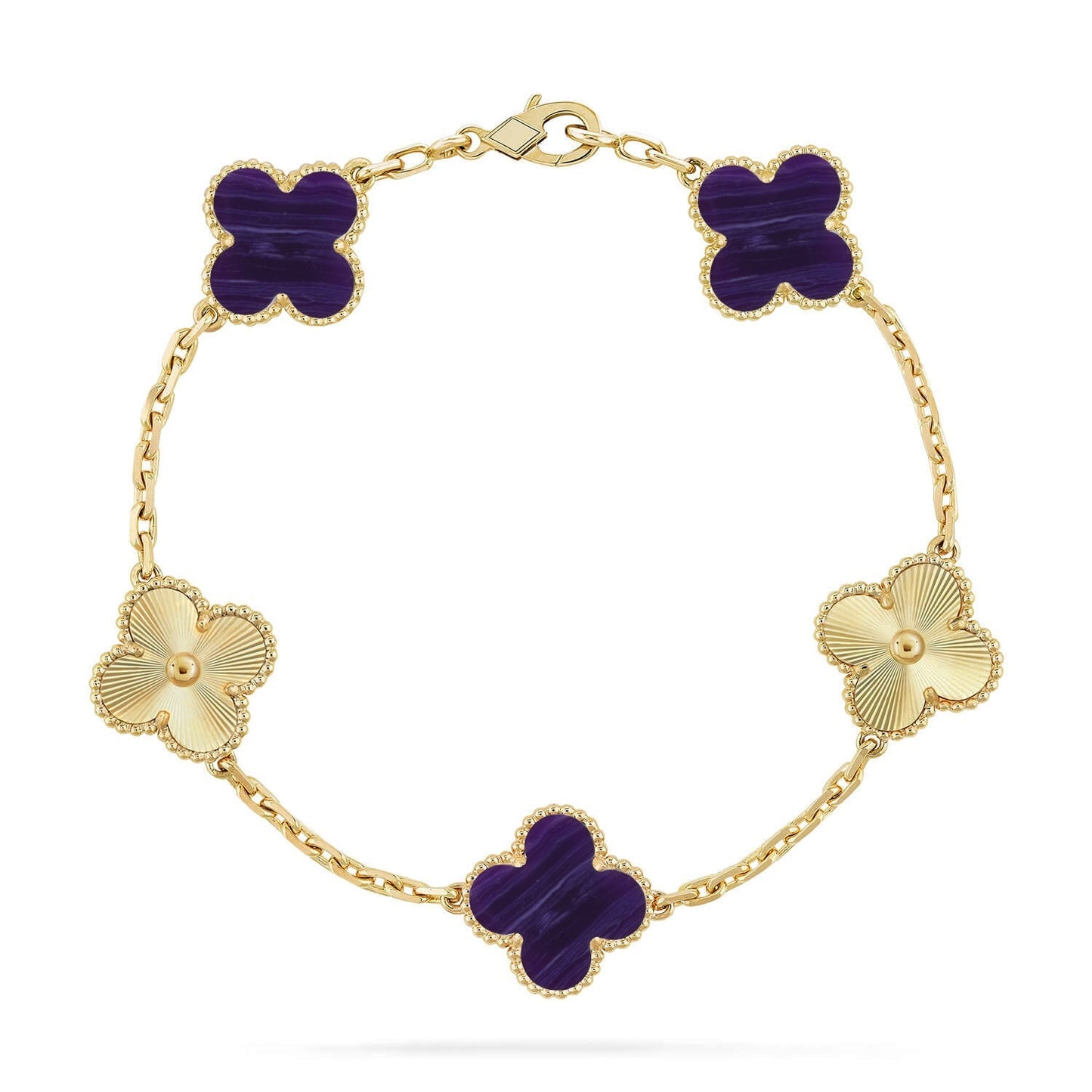 [Moco]New CLOVER 5 MOTIF PURPLE STRIPES BRACELET COLLECTION