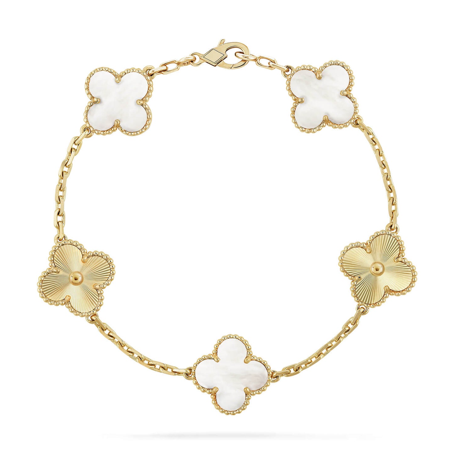 [Moco]New CLOVER WHITE PEARL MOP 5 MOTIF BRACELET COLLECTION