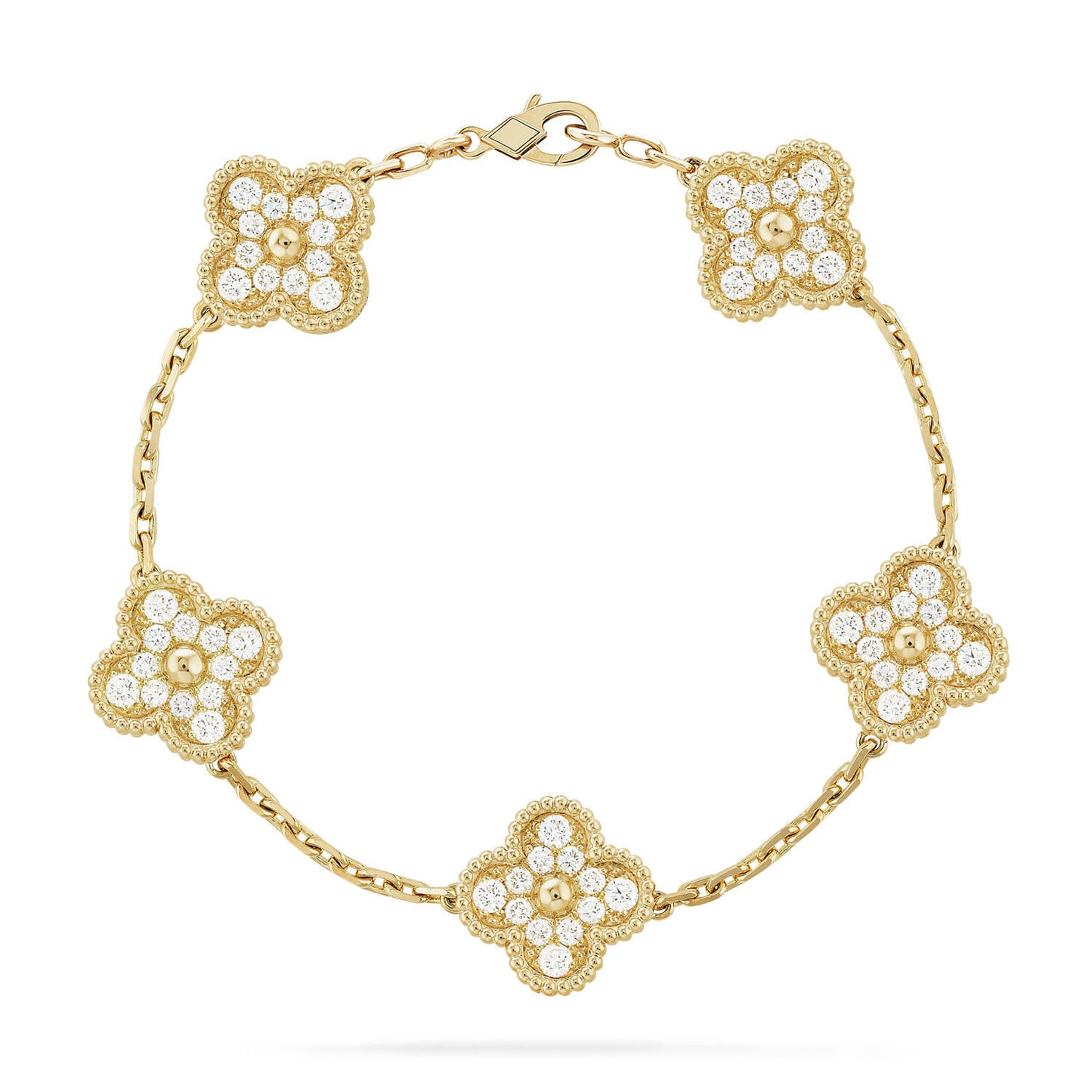 [Moco] New  CLOVER 5 MOTIF FULL DIAMOND BRACELET COLLECTION