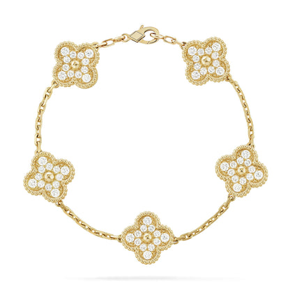 [Moco] New  CLOVER 5 MOTIF FULL DIAMOND BRACELET COLLECTION