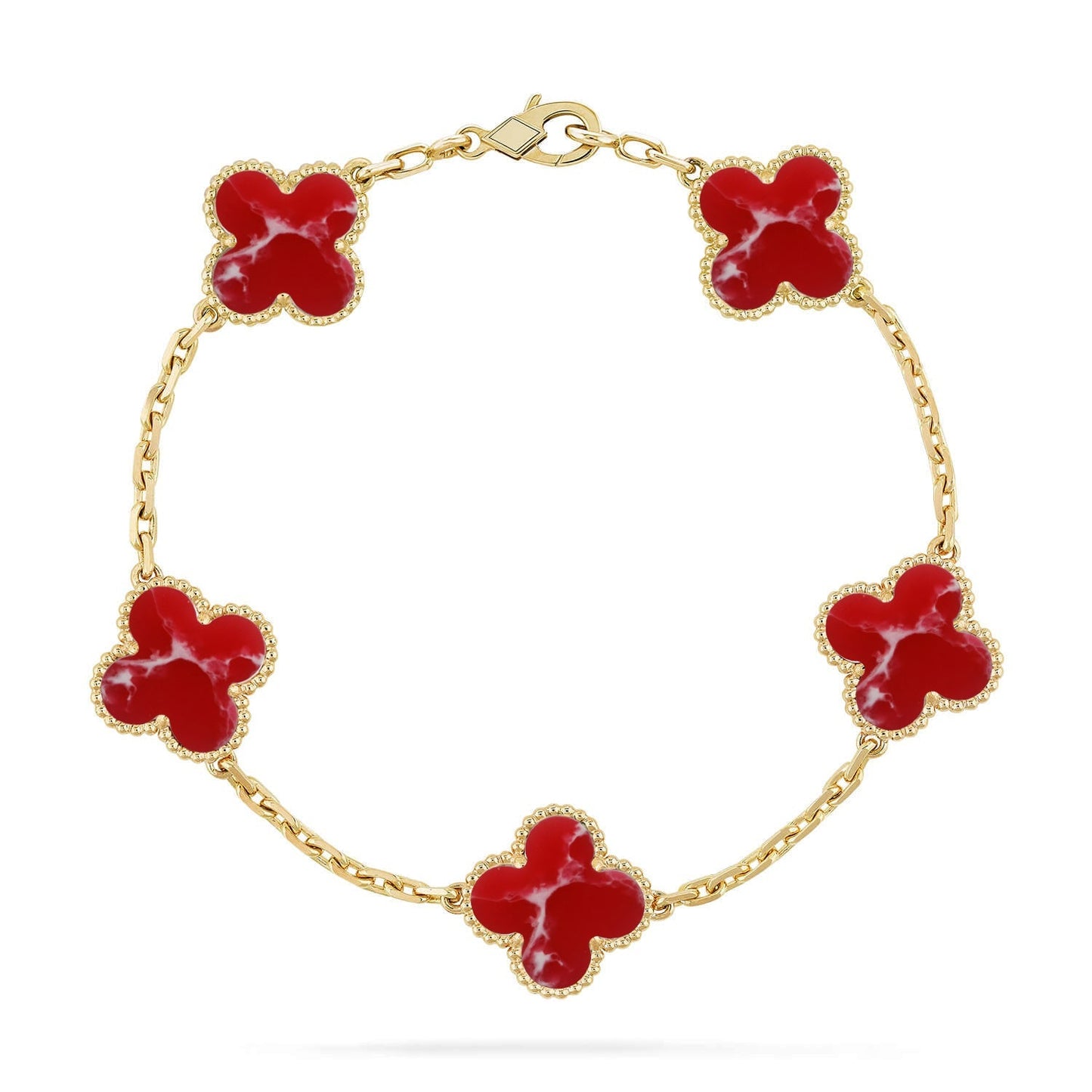 [Moco]New CLOVER 5 MOTIF RED PATTERN BRACELET COLLECTION