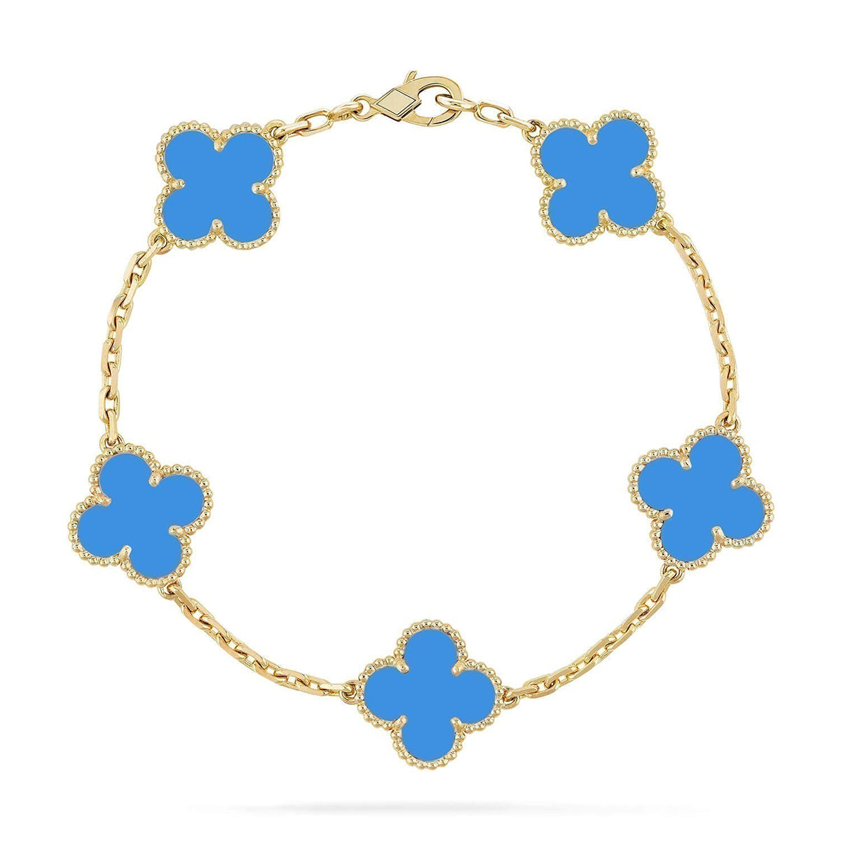 [Moco]New CLOVER 5 MOTIF BLUE AGATE BRACELET COLLECTION