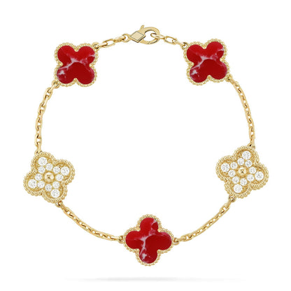 [Moco]New CLOVER 5 MOTIF RED PATTERN BRACELET COLLECTION
