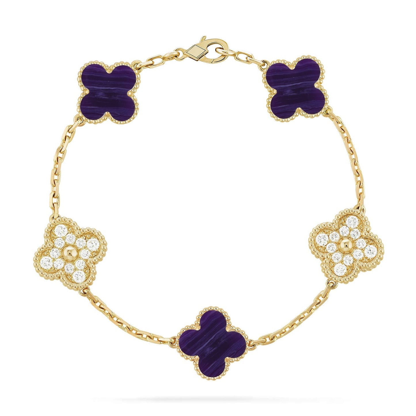 [Moco]New CLOVER 5 MOTIF PURPLE STRIPES BRACELET COLLECTION