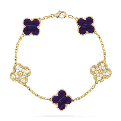 [Moco]New CLOVER 5 MOTIF PURPLE STRIPES BRACELET COLLECTION