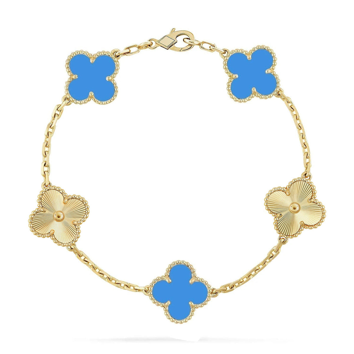 [Moco]New CLOVER 5 MOTIF BLUE AGATE BRACELET COLLECTION