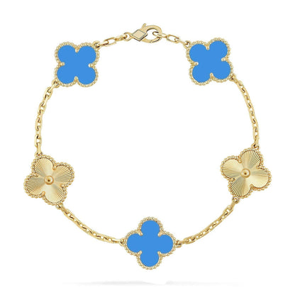 [Moco]New CLOVER 5 MOTIF BLUE AGATE BRACELET COLLECTION