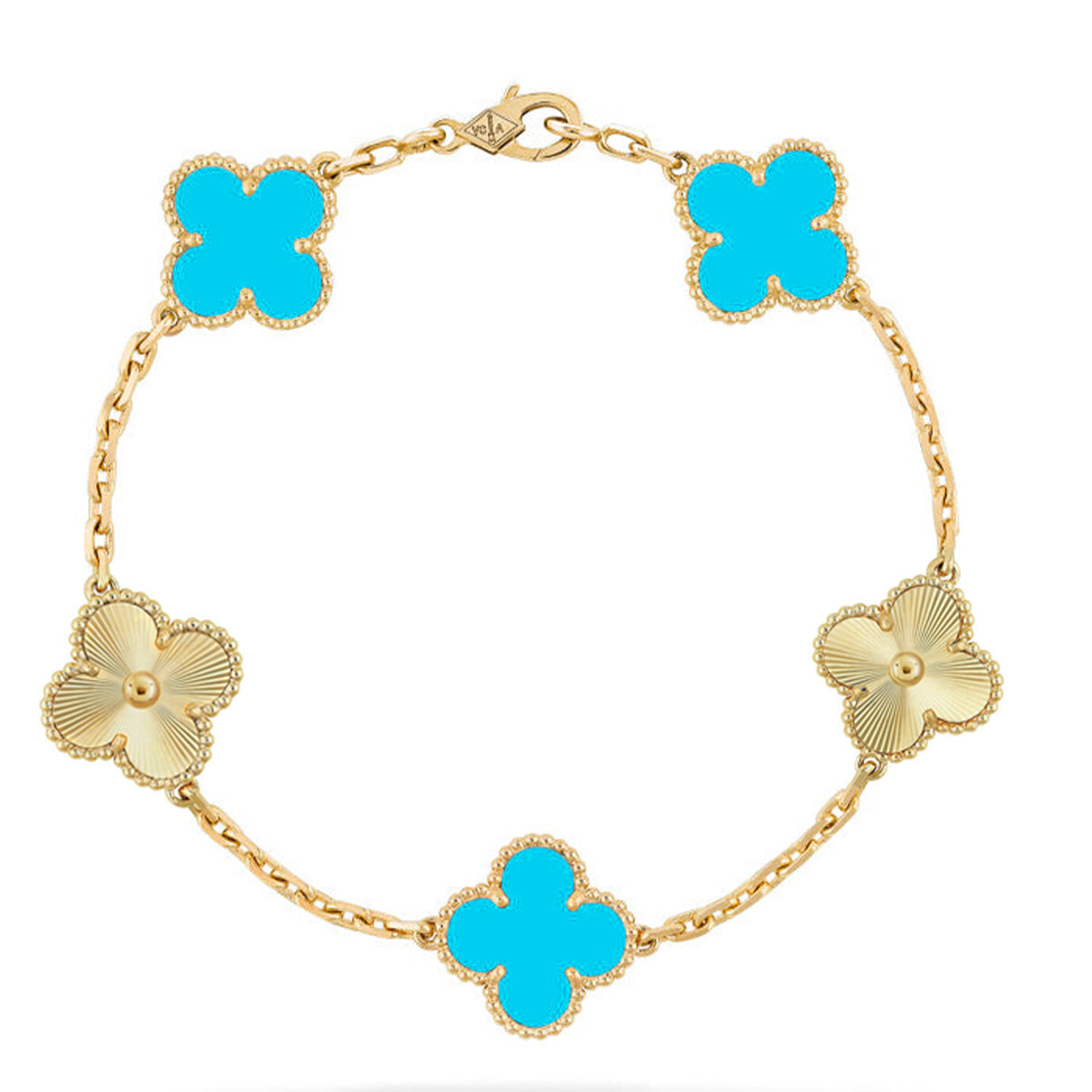 [Moco]New  CLOVER 5 MOTIF TURQUOISE BRACELET COLLECTION