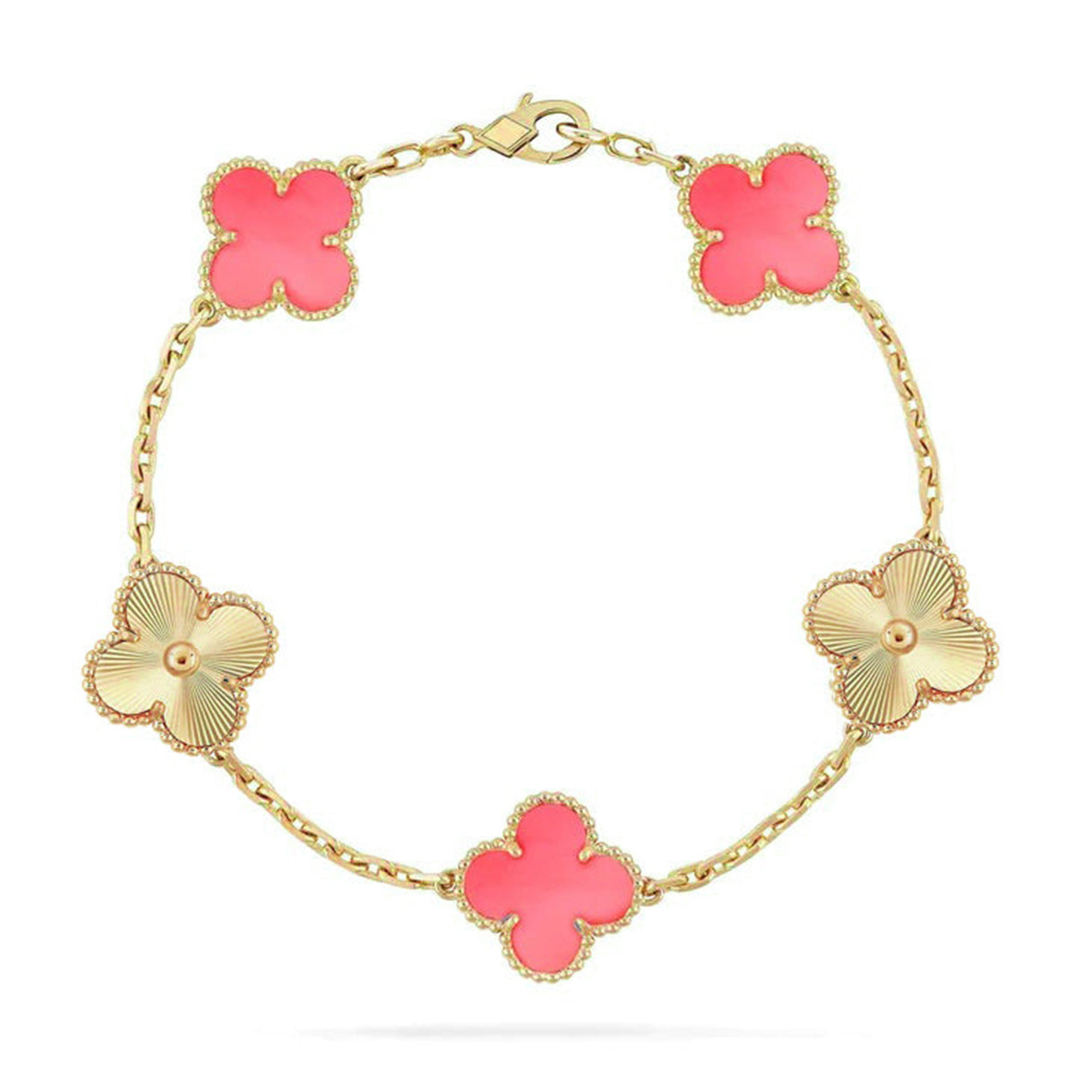 [Moco]New  CLOVER 5 MOTIFS  PINK MOP BRACELET COLLECTION
