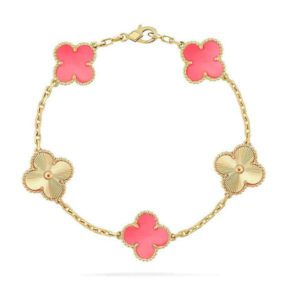 [Moco]New  CLOVER 5 MOTIFS  PINK MOP BRACELET COLLECTION