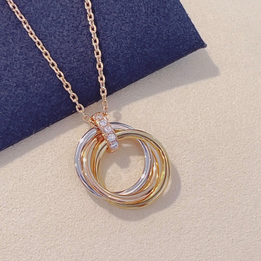 ¡®Moco¡¯TRINITY NECKLACE GOLD  DIAMONDS