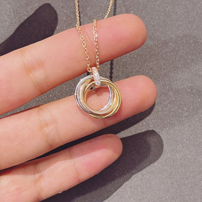 ¡®Moco¡¯TRINITY NECKLACE GOLD  DIAMONDS
