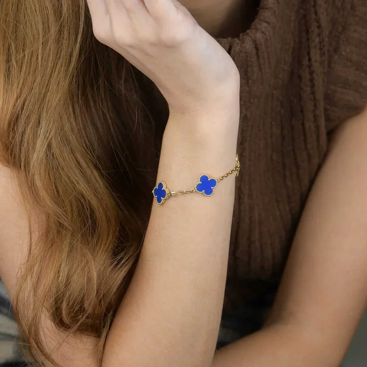 [Moco]New CLOVER 5 MOTIF BLUE AGATE BRACELET COLLECTION