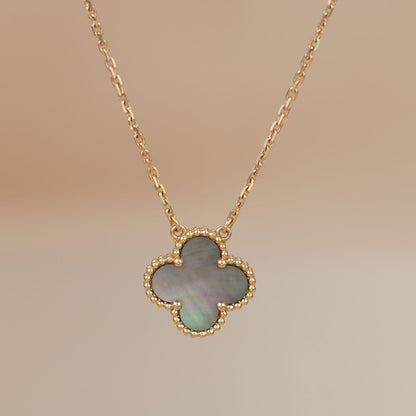 ¡®Moco¡¯CLOVER 15MM  GRAY MOTHER OF PEARL NECKLACE